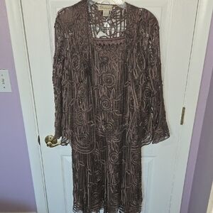 Soulmates Chocolate Lace Long Sleeve Dress- 3 Pieces